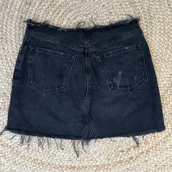 BDG Black Distressed Denim Mini Skirt - Picture 2 of 4